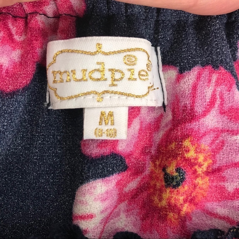 Mud Pie Pippa Off-the-Shoulder Navy Pink Floral - Picture 9 of 13